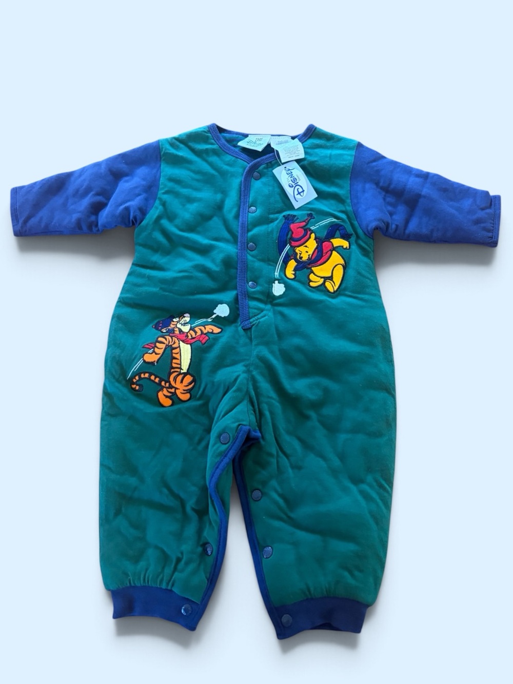 Vintage Kids Disney Winnie The Pooh Tigger 6 M 90s Fleece Romper NWT deadstock